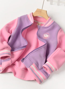 厚立领双面摇粒绒棒球服外套