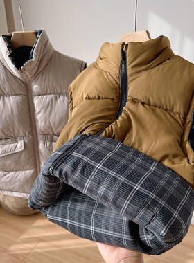 83819 防风防泼水 两面穿儿童立领保暖马甲男女童坎肩中大童童装