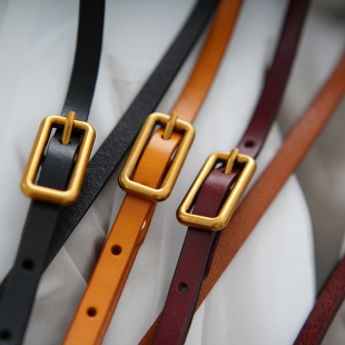 饰细腰带搭配小件 裤 装 84809 四季 女士装 皮带 可用 头层植鞣牛皮