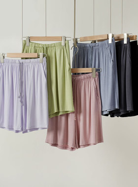 89075 软软的 女士莫代尔家居五分裤 轻薄透气有弹力薄款睡裤夏款