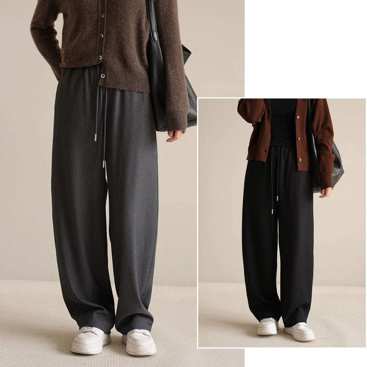 特 高个子穿 拉绒镰刀裤女士垂感阔腿裤通勤保暖长腿裤秋冬款女装,女装/女士精品,休闲裤,淘宝优惠券,粉丝福利购,淘宝优惠卷