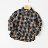 衬衣 男童女童长袖 内搭外穿 春秋款 特 童装 儿童纯棉格子衬衫