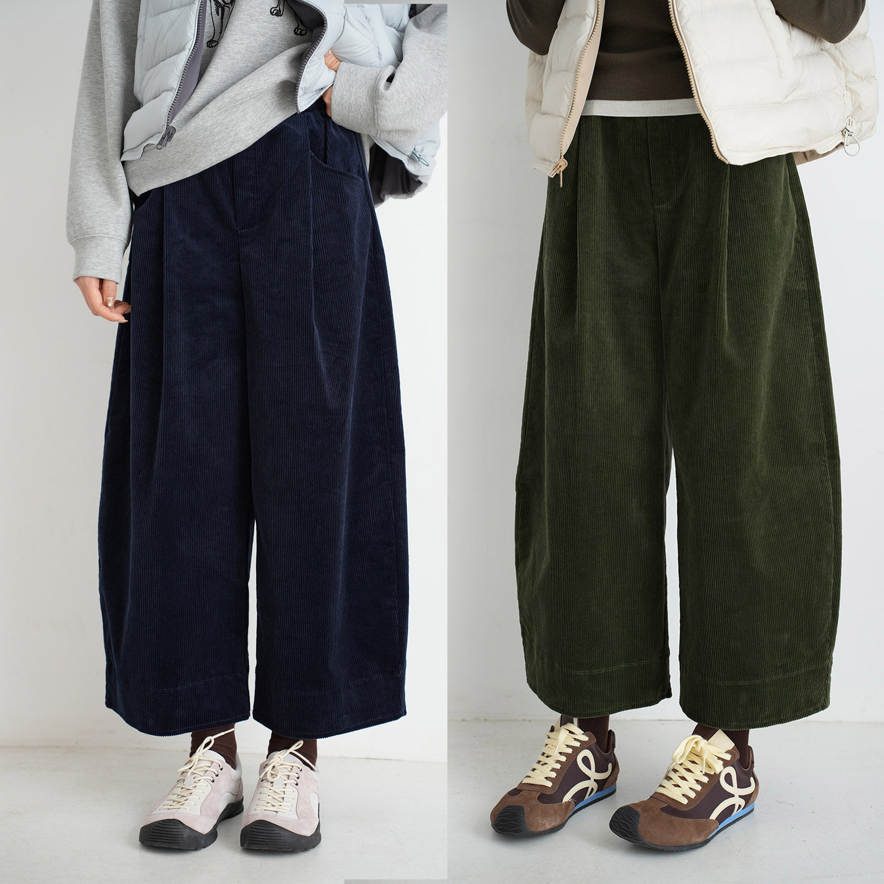 日系灯芯绒氛围裤 女士松紧腰复古休闲九分裤 清冷感 秋冬款 女装,女装/女士精品,休闲裤,淘宝优惠券,粉丝福利购,淘宝优惠卷