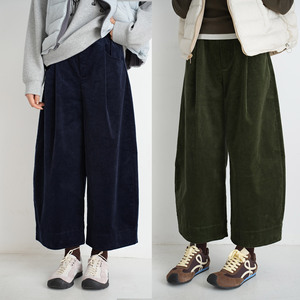 日系灯芯绒氛围裤 女士松紧腰复古休闲九分裤 清冷感 秋冬款 女装