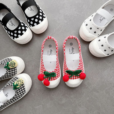 特 女童幼儿园单鞋 一脚蹬编织水果鞋子 舞蹈鞋 夏款童鞋