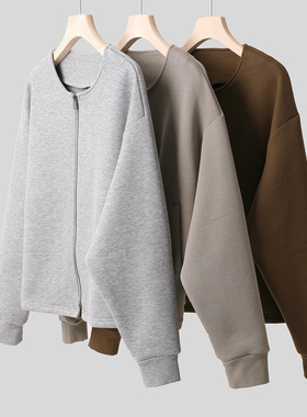 23505 长绒棉五明治 女士圆领外套 棒球服开衫 春秋款 女装