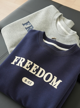 87692 学院风 女士复古字母卫衣 圆领底边收口长袖上衣 休闲春秋