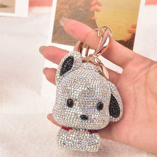 潮牛满钻镶钻帕恰狗小狗钥匙扣网红可爱包挂件汽车钥匙链高级感