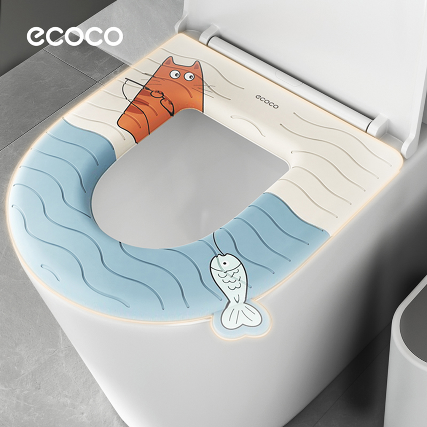 ecoco防水马桶坐垫冬季2025新款家用坐便垫圈四季通用粘贴马桶垫