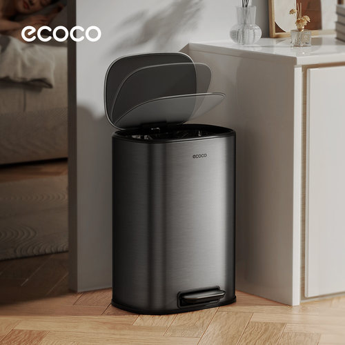 ecoco垃圾桶家用2026新款厨房带盖高颜值客厅大号大容量轻奢高档