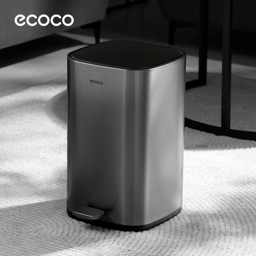 ecoco厨房垃圾桶家用大号大容量客厅带盖高颜值不锈钢脚踏垃圾桶