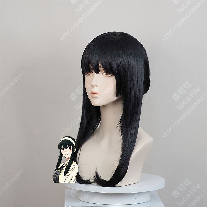 Spy x Family间谍过家家 约尔·福杰60cm黑色后脑扎起造型cos假发