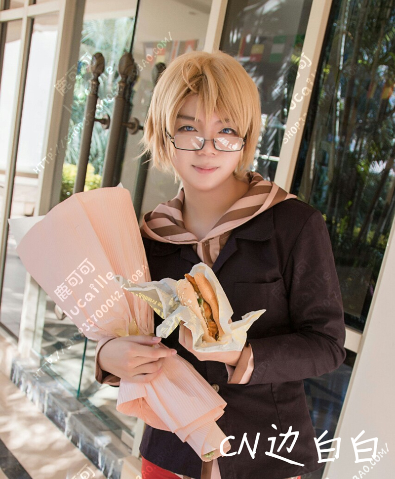 国拟人APH美国阿尔弗雷德 阿米短动漫cos男万用全头套cosplay假发