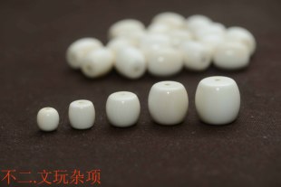 保真5A AAA猛犸象牙鼓珠桶珠藏式三通佛头佛塔佛珠手串项链DIY