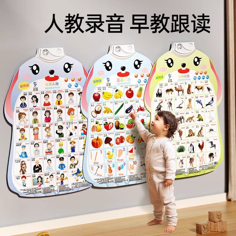 婴儿有声早教挂图识字汉语拼音表数字英文字母看图识物儿童玩具
