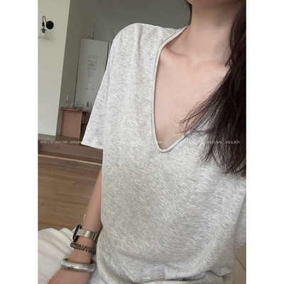 天丝亚麻桑蚕丝混纺四色短袖