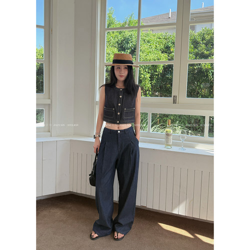 莱赛尔亚麻褶皱长裤美式原牛短裤