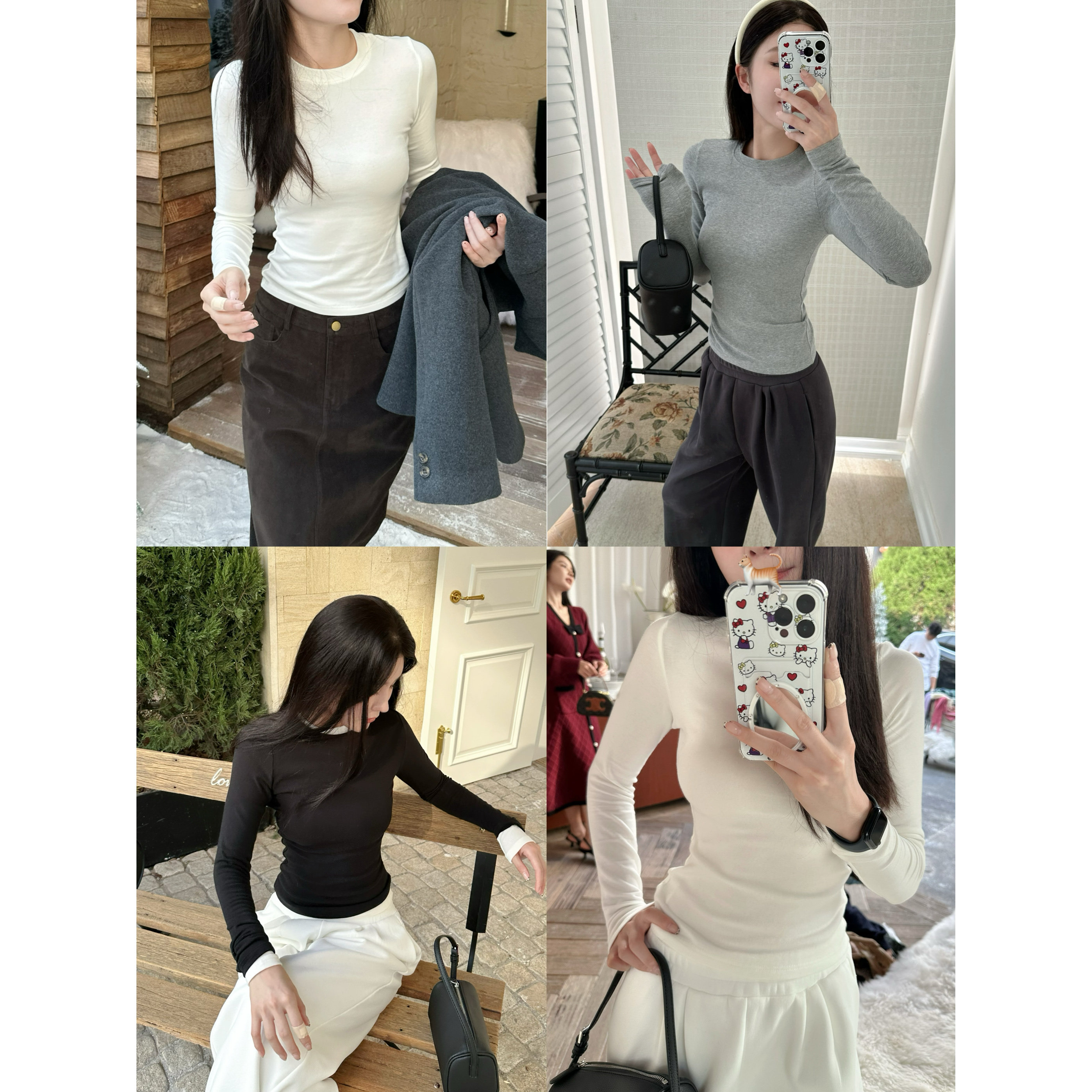 秋冬绵羊毛三色打底衫