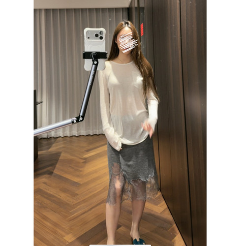 柔美曼妙羊毛蕾丝拼接半裙