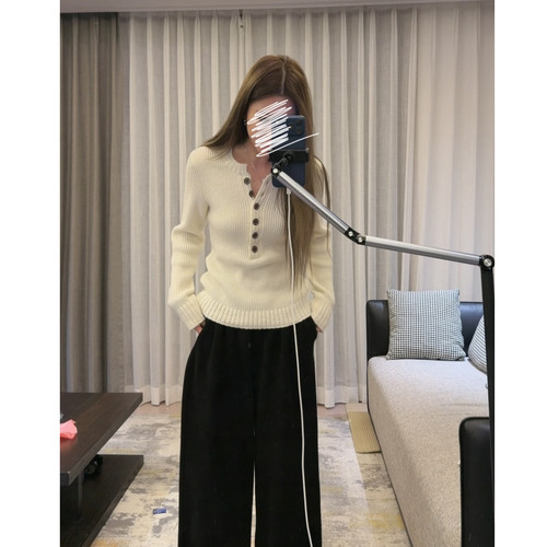 雅痞正肩亨利纽扣针织厚度很好