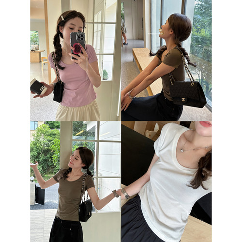 U领短袖T针织背心通勤