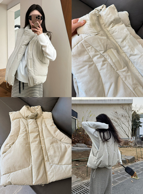 【香草蛋糕】磨毛面料切割感羽绒马甲 自留自留羽绒服冬季女款