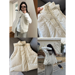 【香草蛋糕】磨毛面料切割感羽绒马甲 自留自留羽绒服冬季女款