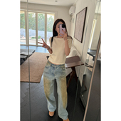 直筒双版 万搭单品脏脏牛仔裤 本 阔腿 脏 洗复古感牛仔裤 阔腿裤