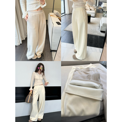 奥利绒直筒卫裤宽松保暖休闲裤