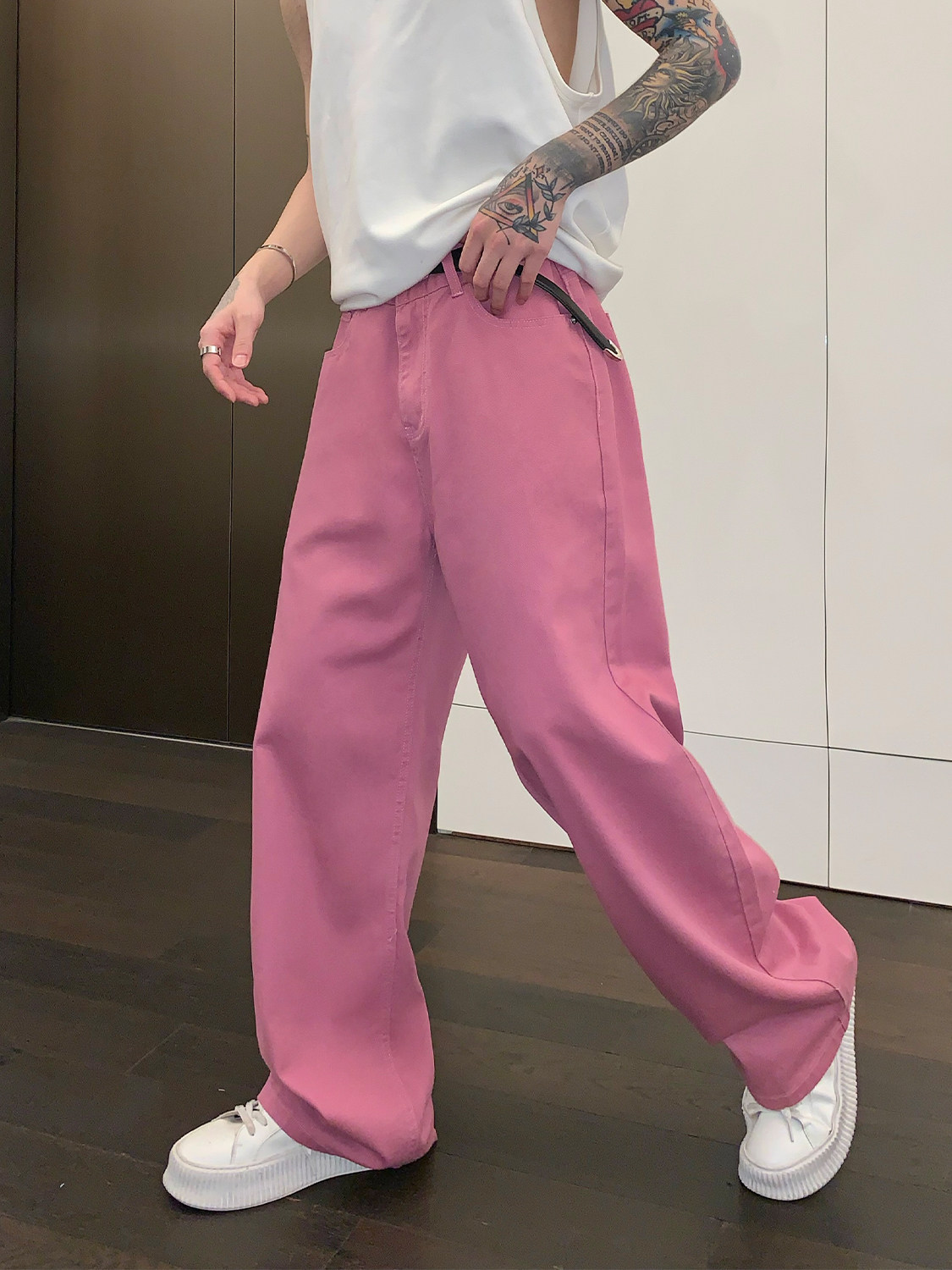 [STAR SAME STYLE]CUIBUJU BASIC THIN FASHION STRAIGHT-LEG WIDE-LEG JEANS COMMUTER VERSATILE SLACKS
