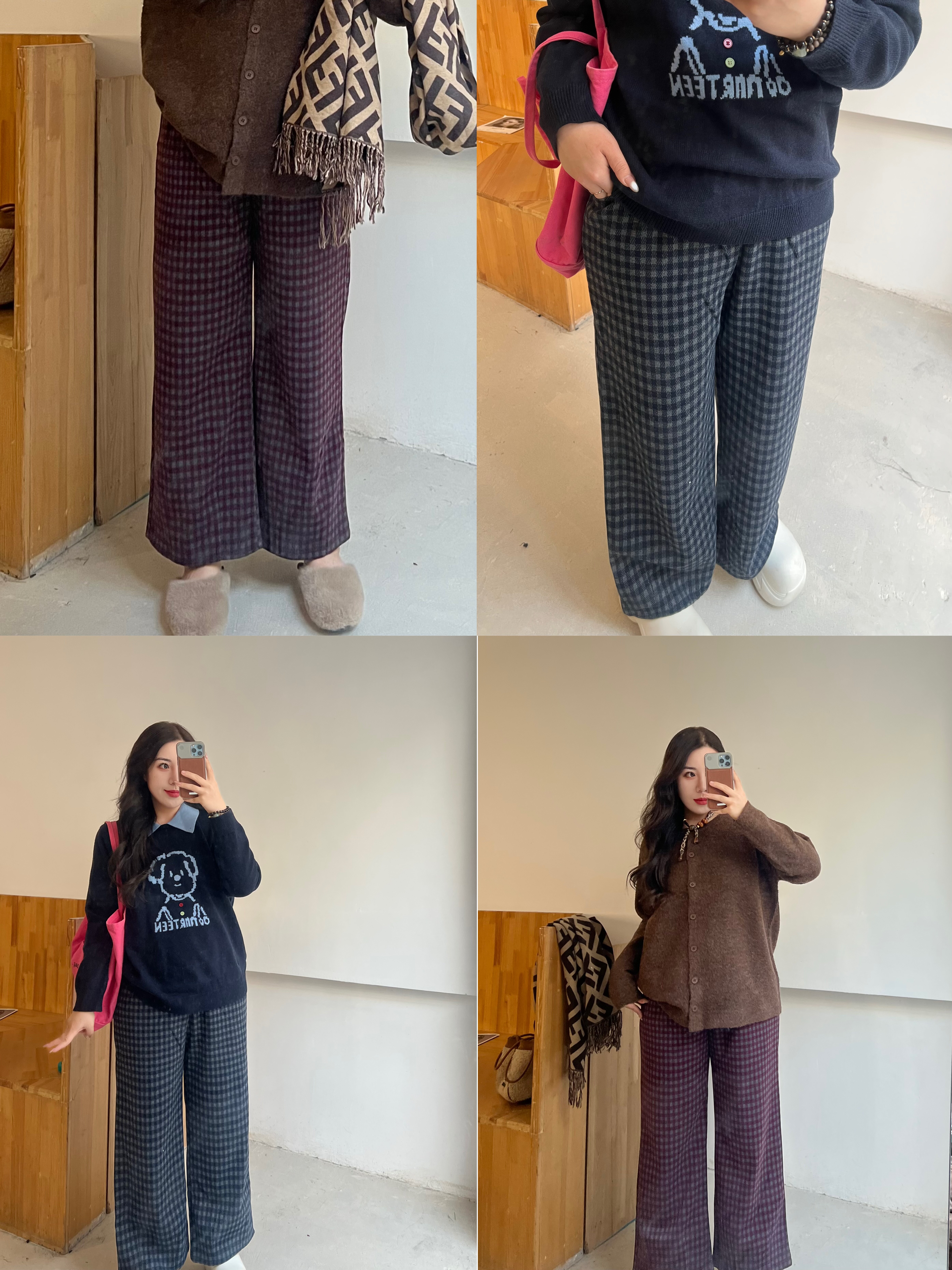 【12/8  20点 新品88折】毛呢格纹裤！加厚好搭配显瘦百搭