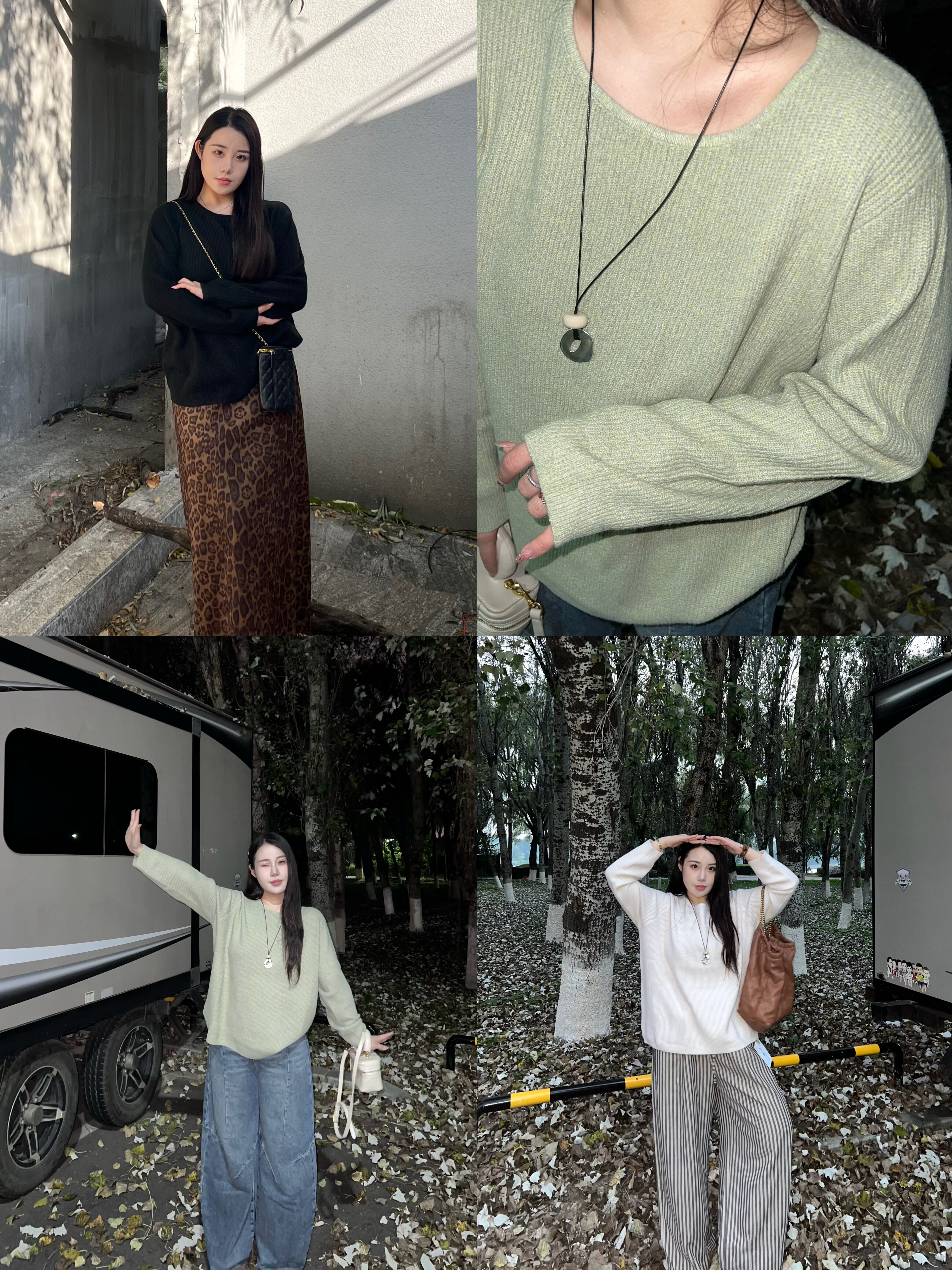 坑条针织软糯宽松慵懒感百搭上衣