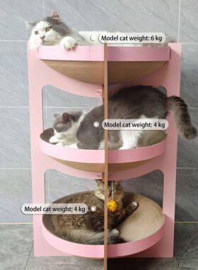 icle益蔻高端猫抓板双层猫窝一体耐磨不易掉屑超大号缅因布偶磨爪