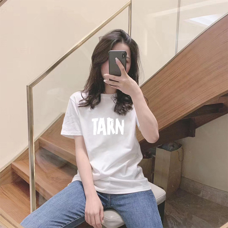 奢华大牌纯棉百搭夏季宽松短袖女