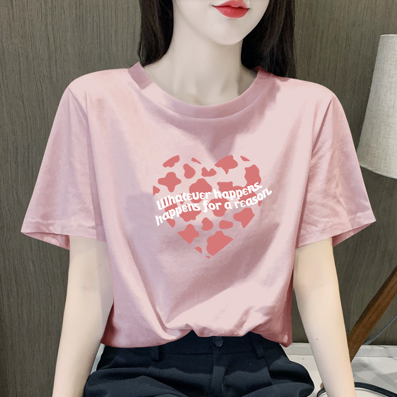品牌正品宽松纯棉韩版印花短袖女
