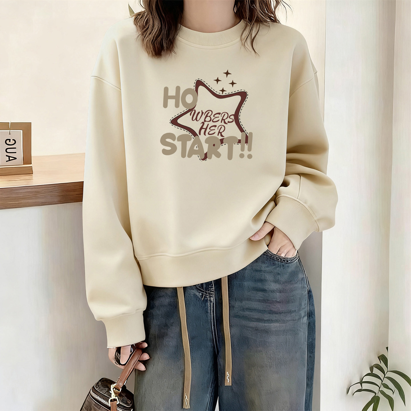 高端即墨上新纯棉卫衣女秋冬洋气加绒上衣韩系印花加厚内搭外套潮,女装/女士精品,卫衣/绒衫,淘宝优惠券,粉丝福利购,淘宝优惠卷