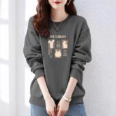 山东即墨纯棉卫衣女冬季 宽松休闲减龄外套加绒加厚高级感内搭上衣