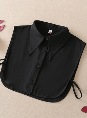 黑色假领子女百搭假领黑色衬衫领2025新款春秋冬季配毛衣卫衬衣领