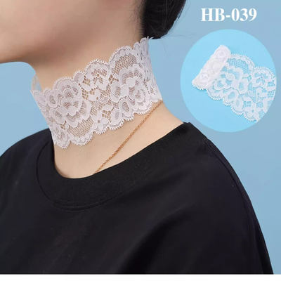 遮疤锁骨护颈脖套女蕾丝颈圈薄款围脖套头夏天项圈弹力新款假领子