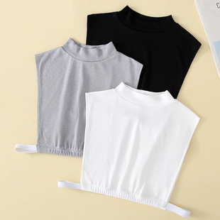 纯色高领假领子2025秋冬百搭弹力针织套头保暖低领衬衫 打底假衣领