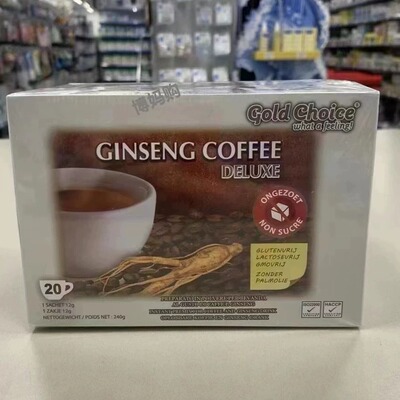 现货意大利GOLD CHOICE无糖 金宝人参速溶咖啡 1盒20包ginseng