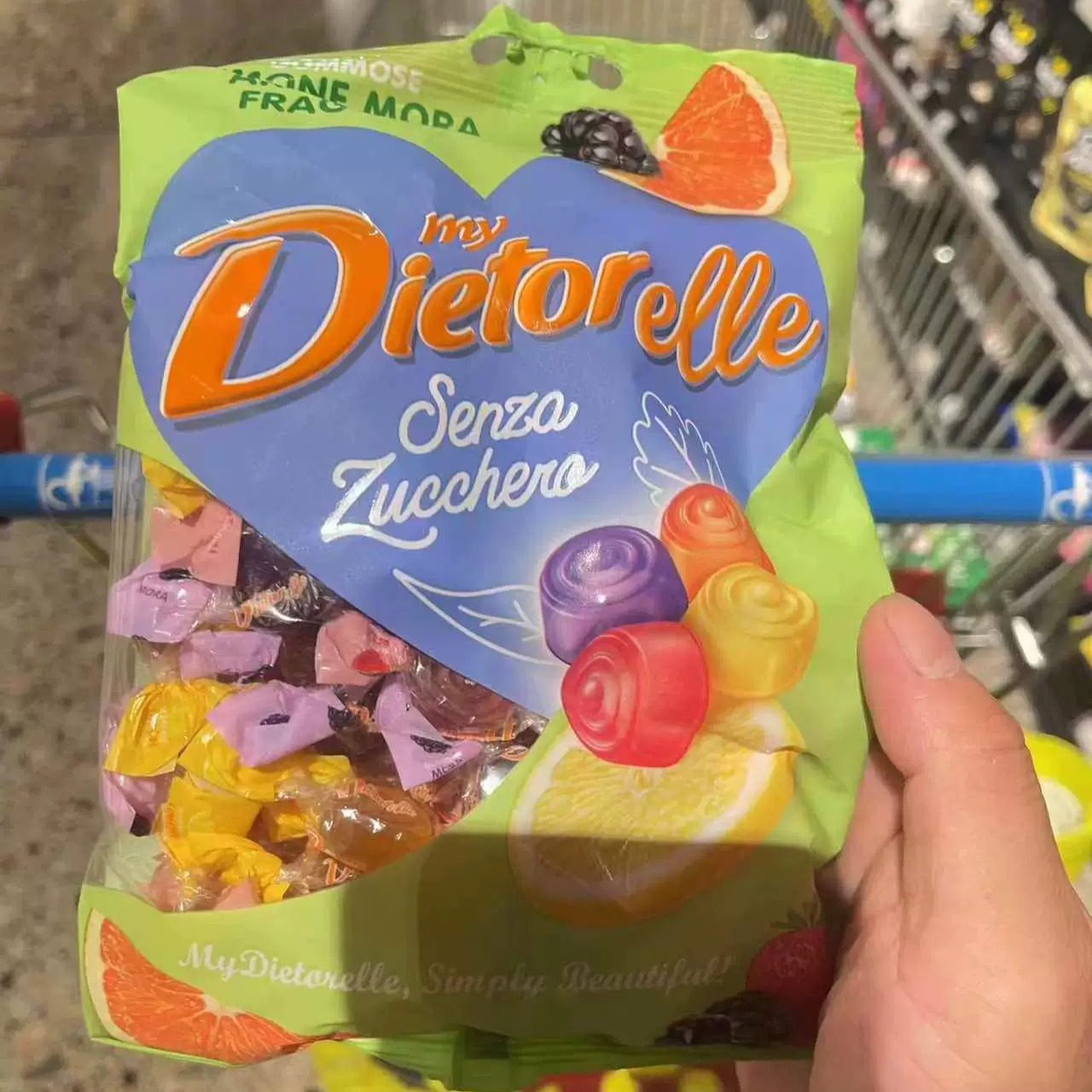 意大利进口水果味糖无色素纯果汁软糖 DIETORELLE 无糖糖果140g