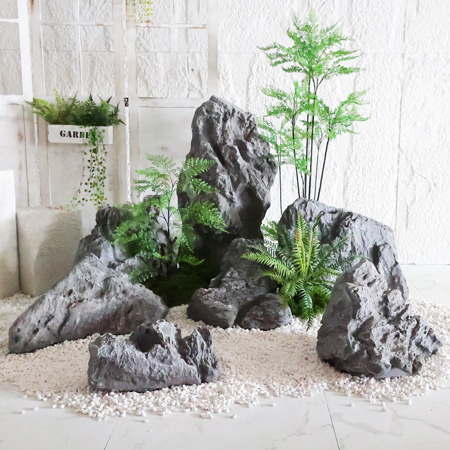 仿真玻璃钢石头摆件室内石块造景庭院花园装饰岩石假山景观假石头,家居饰品,户外/庭院摆件,淘宝优惠券,粉丝福利购,淘宝优惠卷