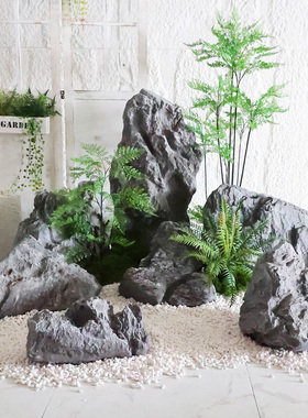 仿真玻璃钢假山造景石摆件