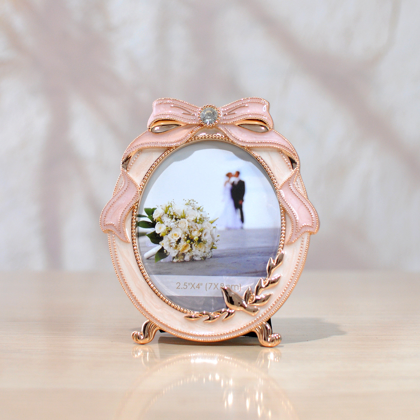 儿童宝宝相框可爱小摆台创意金属3寸像架带洗照片定制摆件高级感