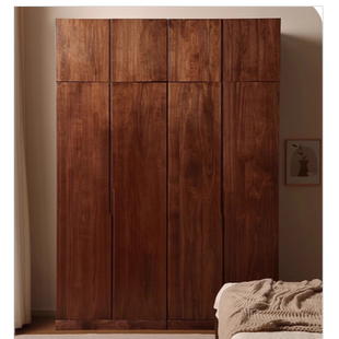 双门衣橱 卧室大衣柜组合 高博铭品全实木衣柜 北美黑胡桃木衣柜