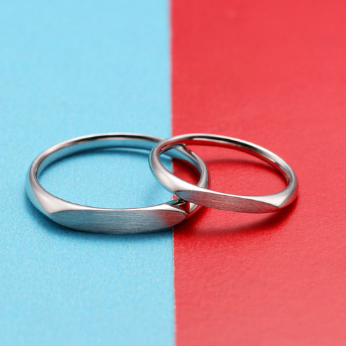 心心相印简约创意铂金情侣对戒