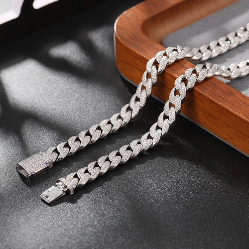 古巴链18K黄金镶满钻石手链嘻哈