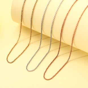 女生18K黄金白金玫瑰金珍珠链1.3mm极细可穿吊坠轻奢锁骨链
