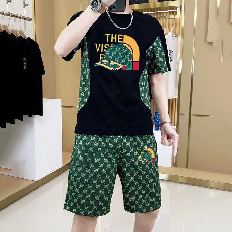 夏季男士短袖五分短裤套装